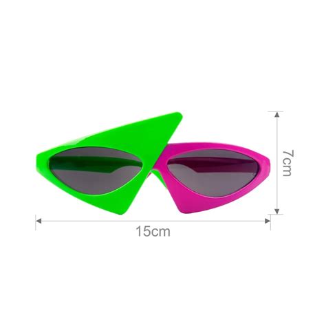 Staraise Novelty Green Pink Contrast Funny Glasses Roy Purdy Glasses Hip Hop Asymmetric