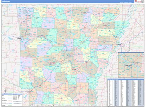 Arkansas County Ar Wall Map Color Cast Style By Marketmaps Images And