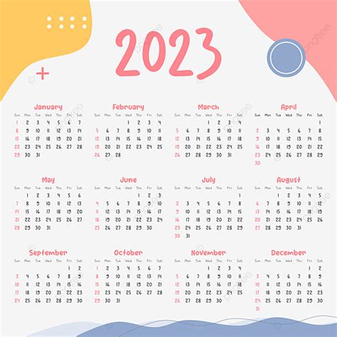 Abstract Color Shapes Vector Design Images Calendar 2023 Abstract