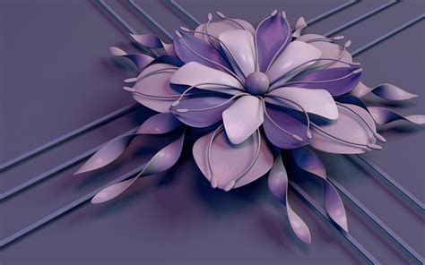 Abstract Flower Beautiful Purple 3d Flower Wallpaper Download 5120x3200