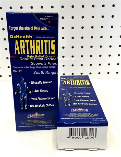 2 X Genuine Ozhealth Arthritis Pain Relief Cream 114g Glucosamine Plus