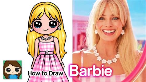 how to draw barbie margot robbie youtube