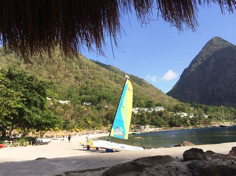 Sugar Beach Located By The Two Pitons National Landmark Of St Lucia