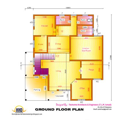 2d Elevation And Floor Plan Of 2633 Sqfeet ~ Kerala House