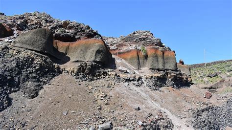 Basaltic Andesitic Lava Flows Covered By Scoria Nisyros Geopark