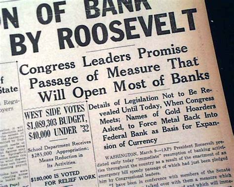 During the depression , customers lost faith in banks. 1933 Bank Holiday Ordered... - RareNewspapers.com