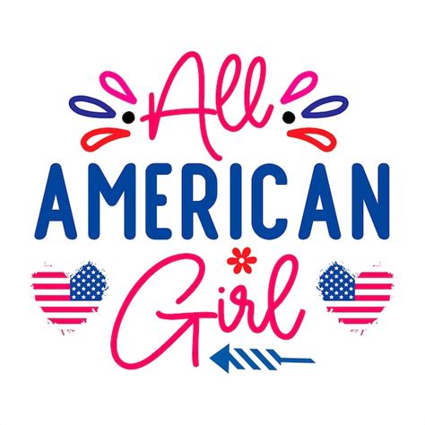 Premium Vector All American Girl