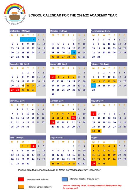 Updated Term Dates 202122 St Thomas Of Canterbury School