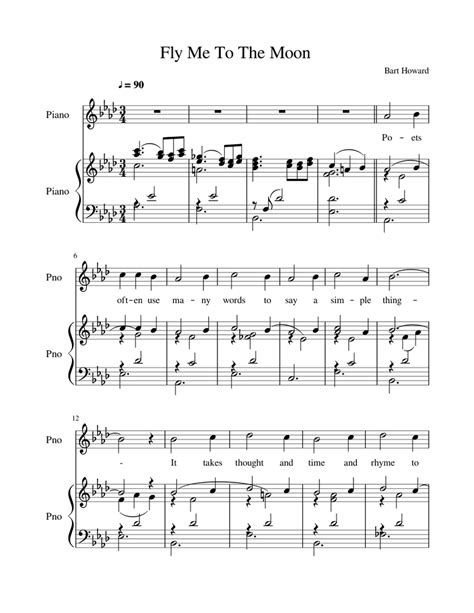 Fly Me To The Moon Sheet Music For Piano String Orchestra