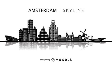 Amsterdam Silhouette Skyline Vector Download