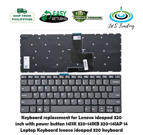 Keyboard Replacement For Lenovo Ideapad 320 14 Inch With Power Button