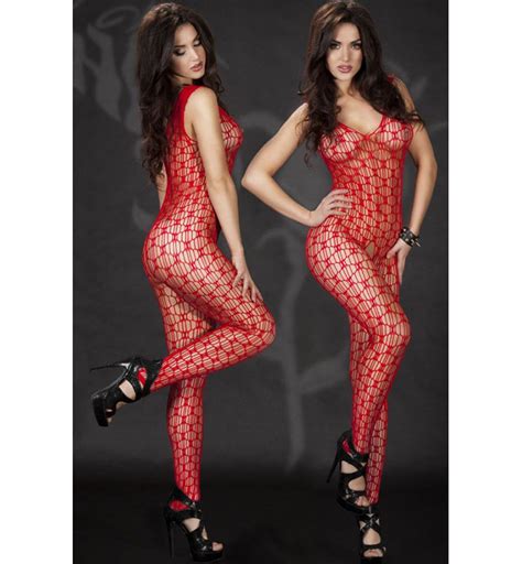 Sexy Red Fishnet Bodystocking Bs
