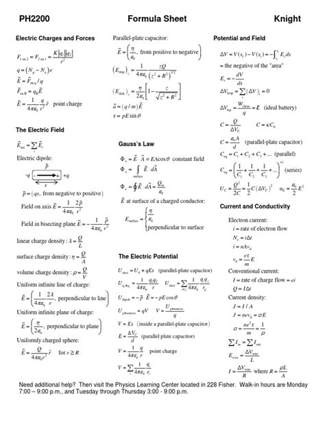 University Physics Equation Sheet | Quantity | Mass | Free 30-day Trial ...