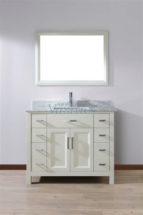 42 Inch Single Sink Bathroom Vanity With Marble Top In White Uvabxkawh42