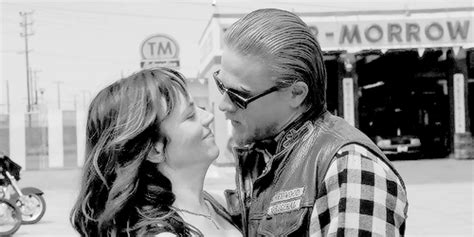 when jax pulls her in for a kiss jax and tara sons of anarchy s popsugar entertainment