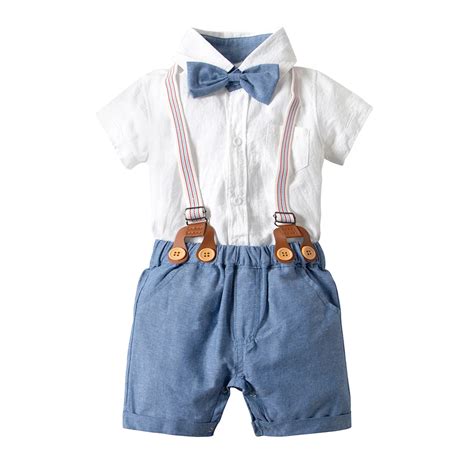 Toddler Baby Boy Rompers Summer Baby Clothing Sets Gentleman Romper