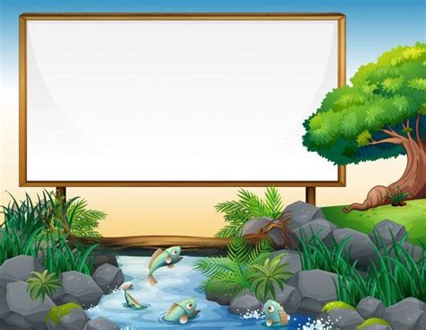 Free Vector Board Template With River In Background Background For
