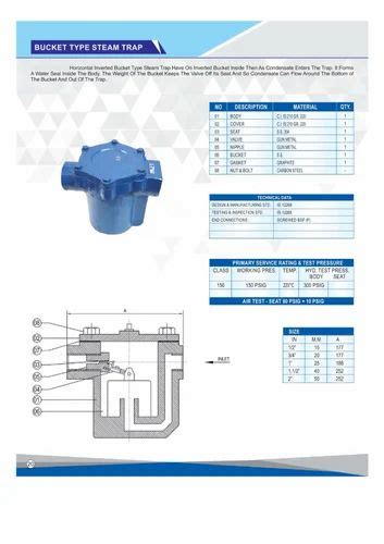 Material Cast Iron Bucket Type Steam Trap Size Inch At Rs In