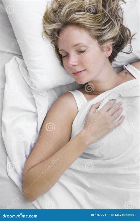 Woman Asleep In The Bed Royalty Free Stock Photography CartoonDealer