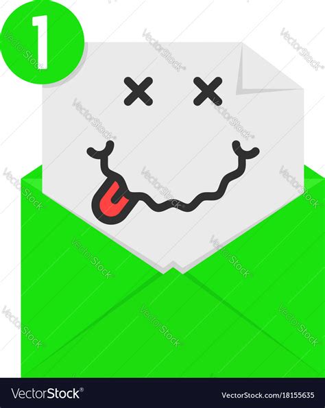 Drunk Emoji In Green Letter Notification Vector Image