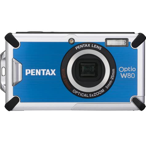 Pentax Optio W80 Digital Camera Azure Blue 17751 Bandh Photo