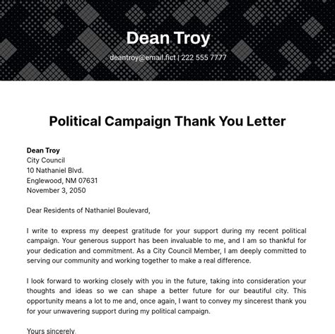 Free Campaign Letter Edit Online And Download