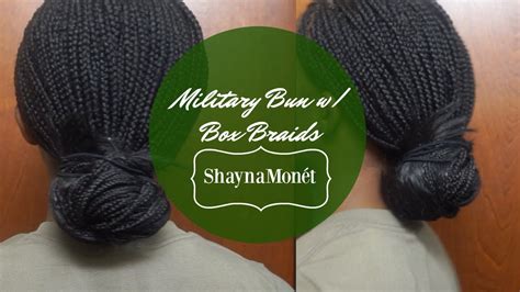 40 Military Bun With Box Braids