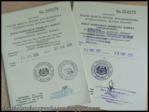 Panduan buat pemandu yang ingin k. Dari Kelate Ke Copenhagen: Permit Memandu Antarabangsa