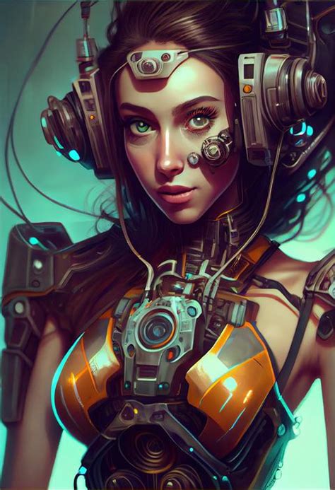 Portrait Of A Sci Fi Cyberpunk Girl High Tech Futuristic Woman From