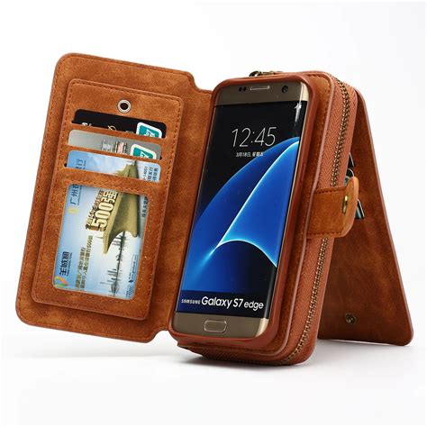 Magnetic Detachable Flip Zipper Wallet Leather Case Cover For Samsung