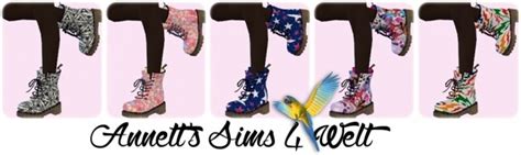 Marigolds Combat Boots Recolors At Annetts Sims 4 Welt Sims 4 Updates