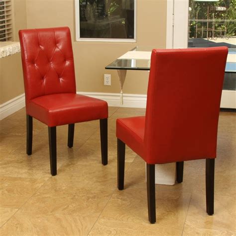 Exclusive Red Leather Dining Room Chairs Furniture In Home Décor Ideas