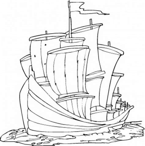 Columbus Day Ships Coloring Pages Páginas Para Colorear Barcos