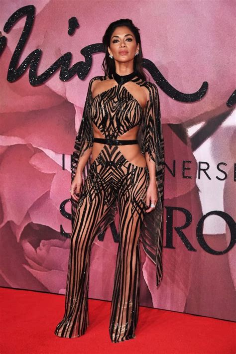 X Factors Nicole Scherzinger Flashes The Flesh In Black Cutout Jumpsuit For Fashion Awards Ok