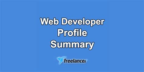 Freelancer Profile Summary Sample For Graphic Designer