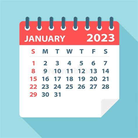 Holiday January 2023 Calendar Stock Illustrations 8430 Holiday