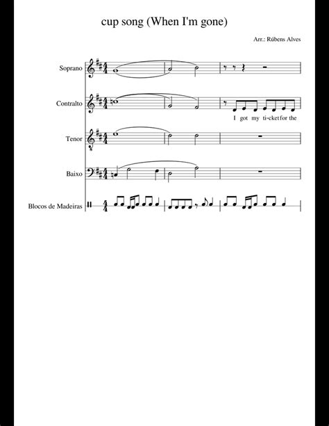Cup Song Youre Gonna Miss Me When Im Gone Sheet Music For Voice