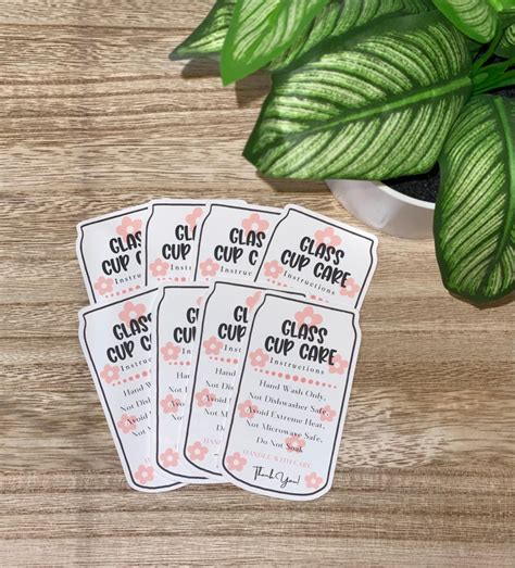 Printed Libbey Glass Cup Care Cards Libbey Cup Instruction Etsy