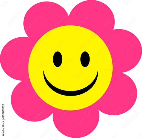 Flower Smiley เวกเตอร์สต็อก Adobe Stock