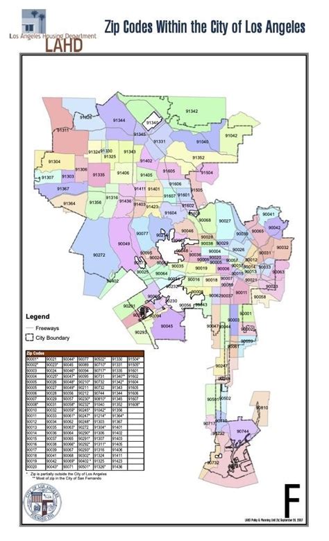 A Complete List Of Los Angeles Zip Codes With Map Bklyn Designs