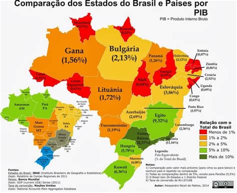 Comparação Dos Estados Brasileiros E Países Por Pib Rbrasil