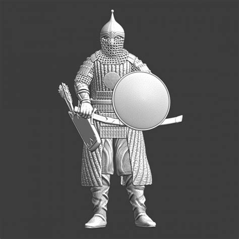 3d Printable Medieval Eastern Steppe Warrior Dismounted By Northern