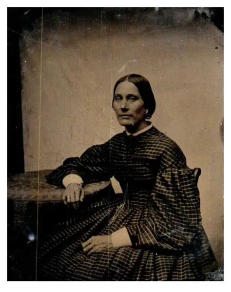 antique tintype photo of woman in plain jane civil war era dress 35 00