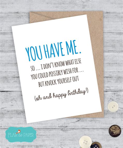 Funny Birthday Card For Partner Wife Husband Boyfriend Girlfriend In