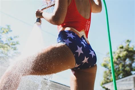 Wallpaper Miggles Ass Flag Water Wet Body Women Outdoors Model