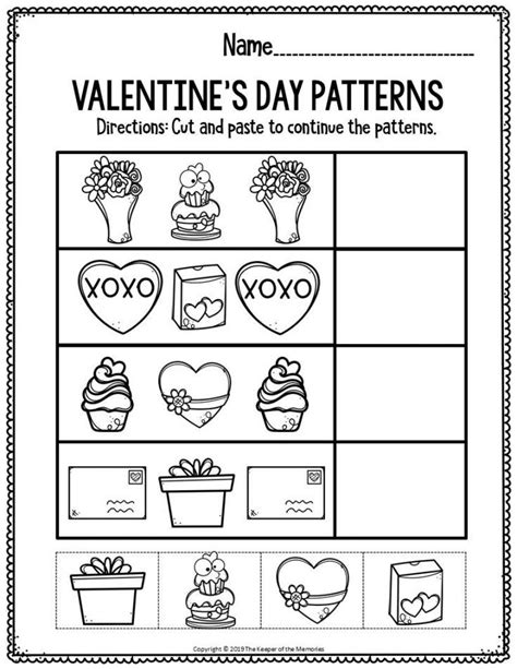 Printable Math Valentines Day Preschool Worksheets Valentine