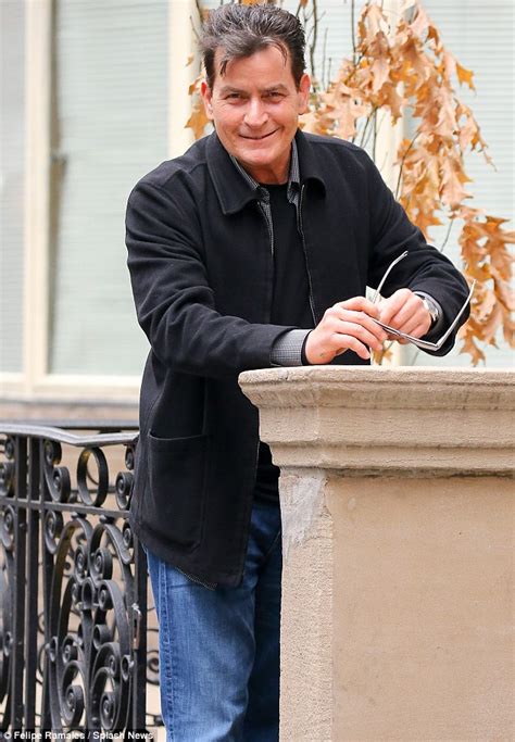 Charlie Sheen Looks Happy As He Flashes V Sign On Outing