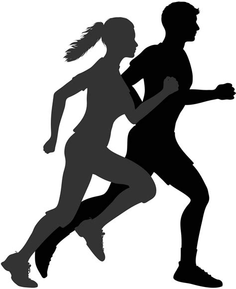 Download Exercise Free Photo Png - Man And Woman Running Silhouette Clipart (#3392503) - PinClipart