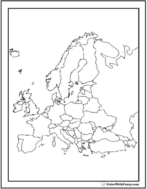 Map Of Europe Coloring Page Print Color Fun