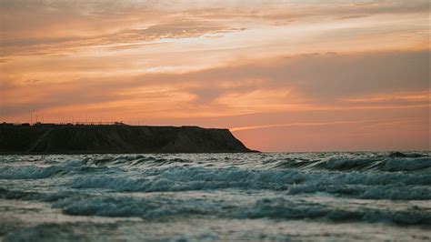 Download Wallpaper 1280x720 Sea Waves Coast Sunset Twilight Hd Hdv